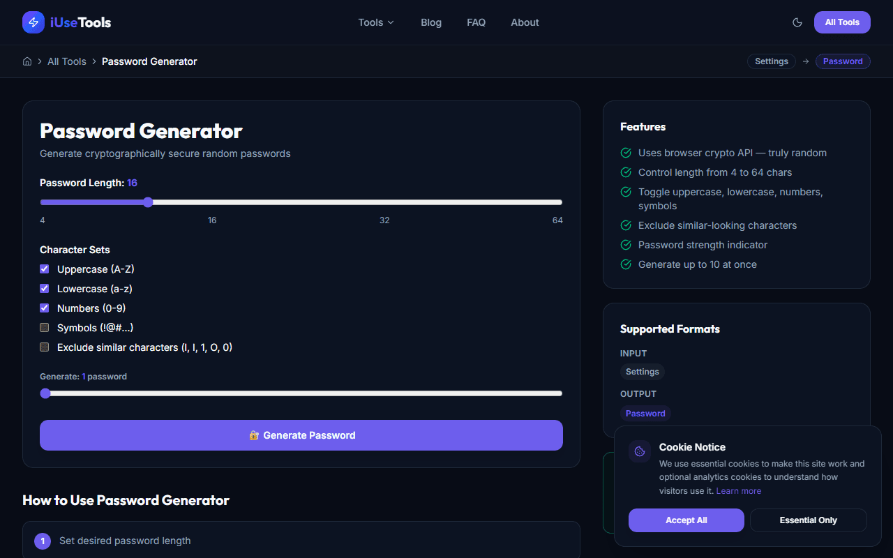Create Secure Passwords